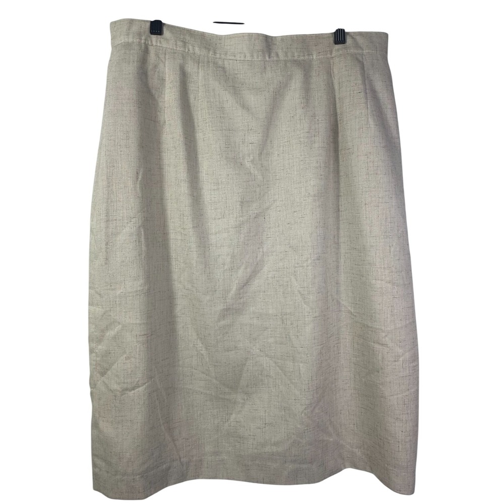 Vintage Linen Blend lined Pencil Skirt Womens career corpcore 18 Date Work‎